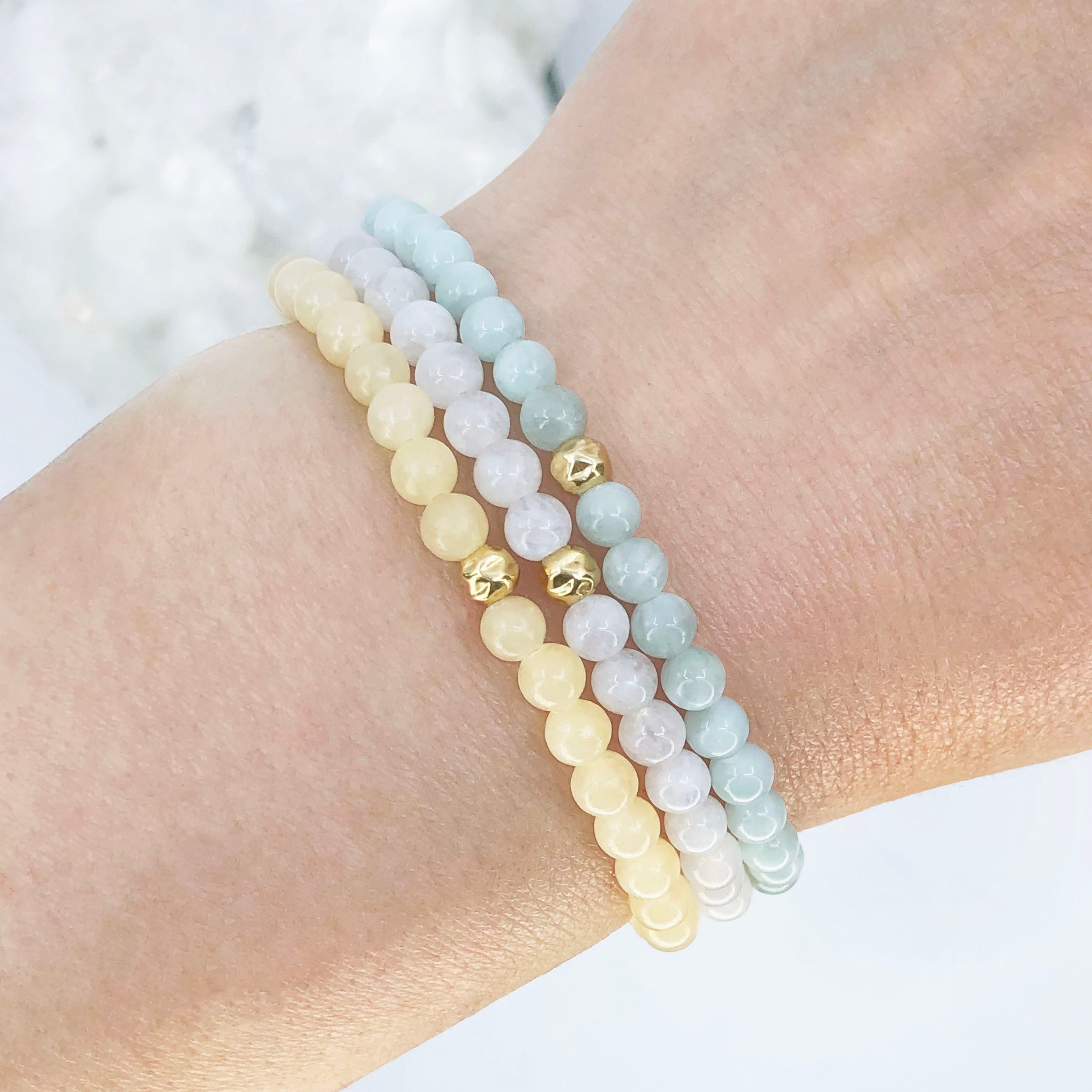 Moonstone and Honey Calcite