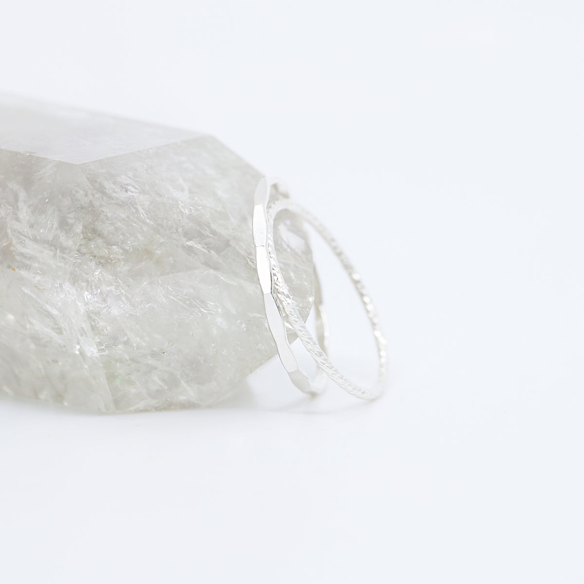 Dainty Silver Ring Duo