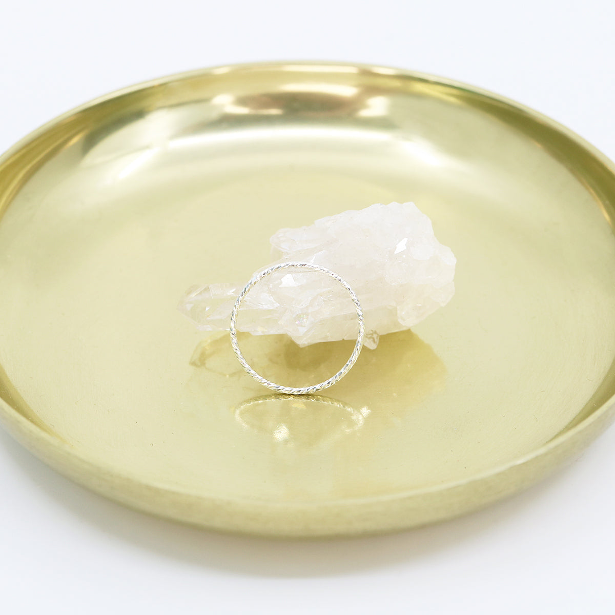 Dainty Silver Sparkle Twist Ring