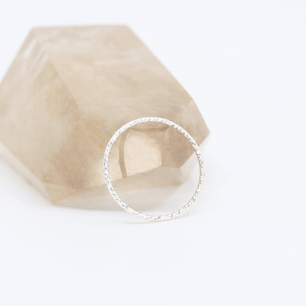 Dainty Silver Sparkle Twist Ring