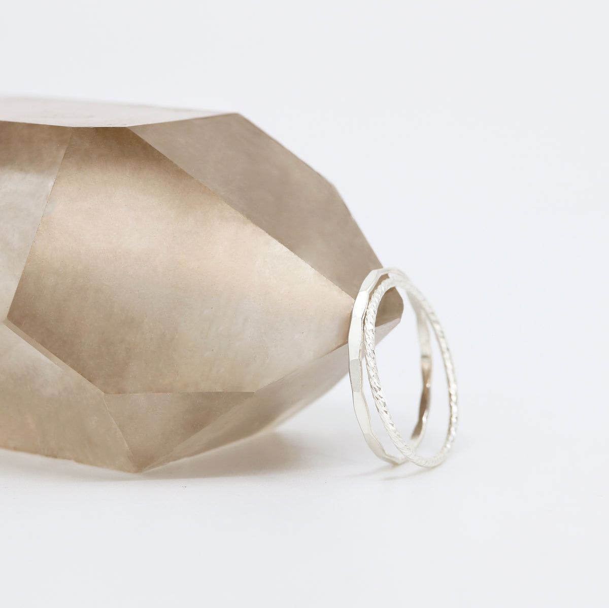 Dainty Silver Ring Duo