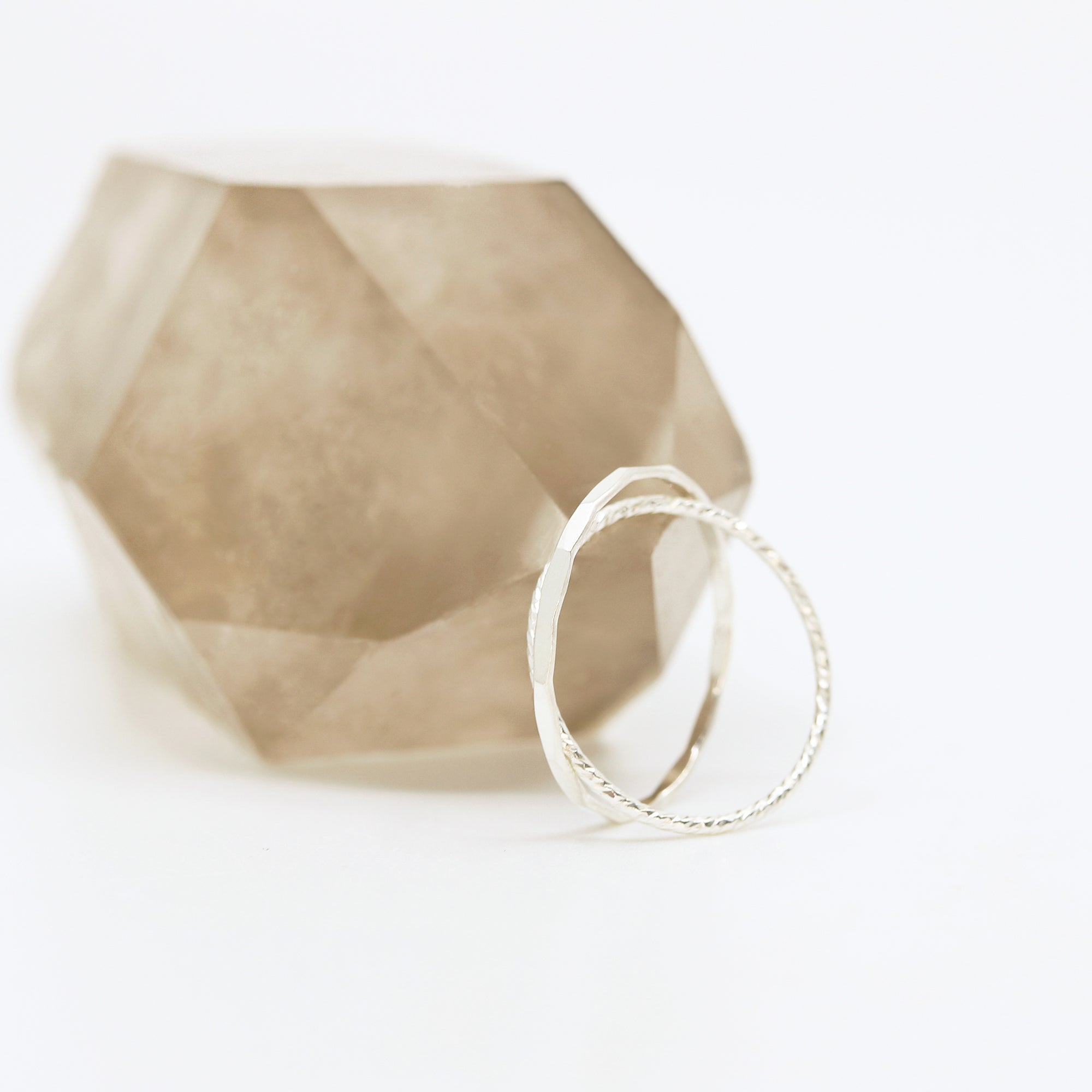 Dainty Silver Ring Duo