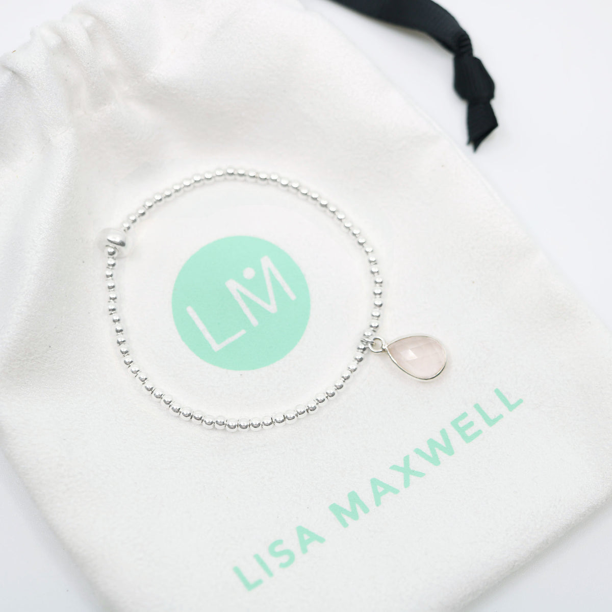 Charmed in Love Drop Bracelet | Rose Quartz and Silver
