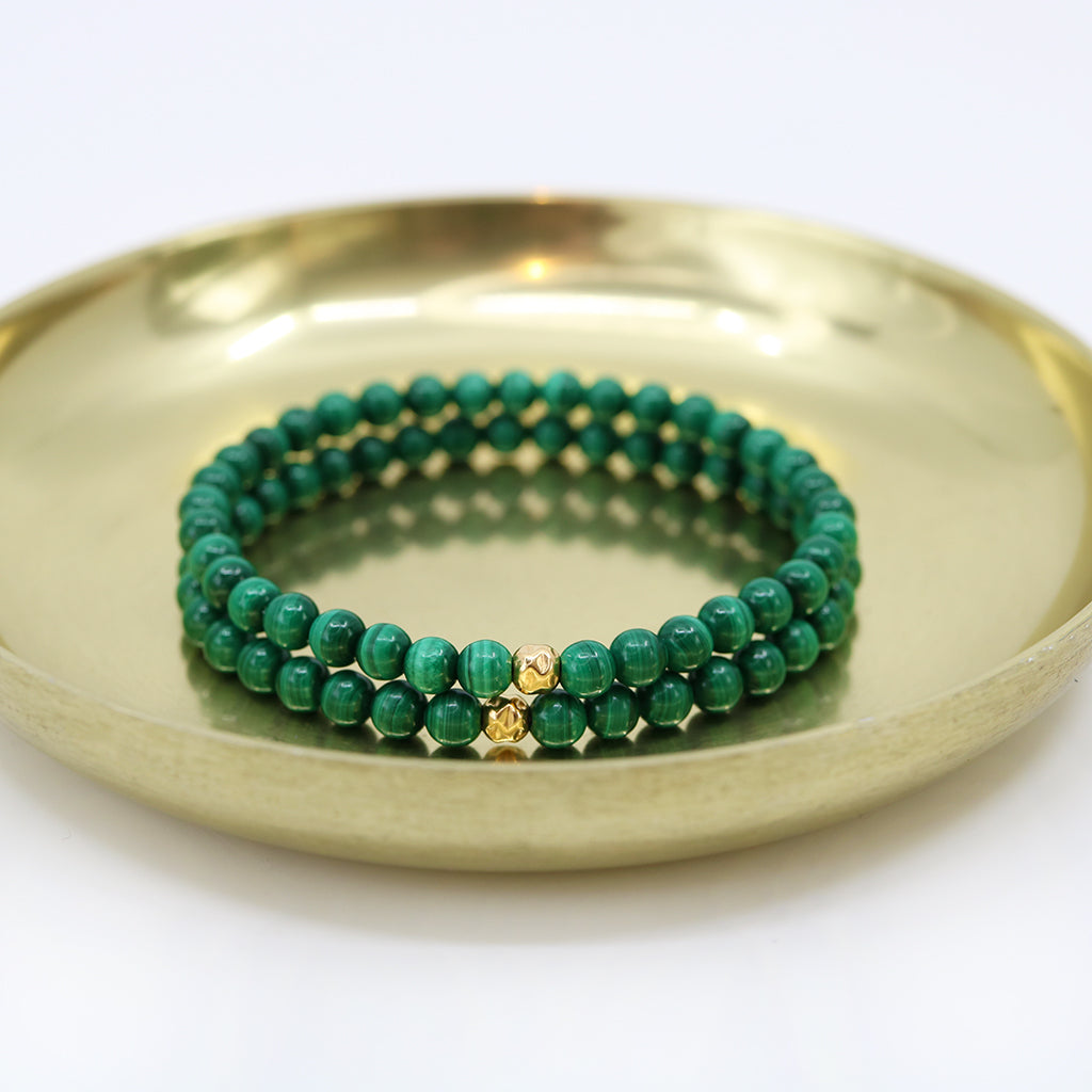 Dainty Acceptance Bracelet | Malachite