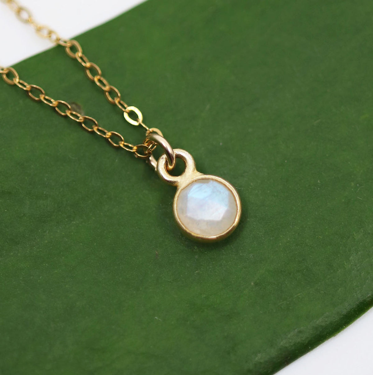 Charmed by Intuition Mini Necklace | Moonstone and Gold