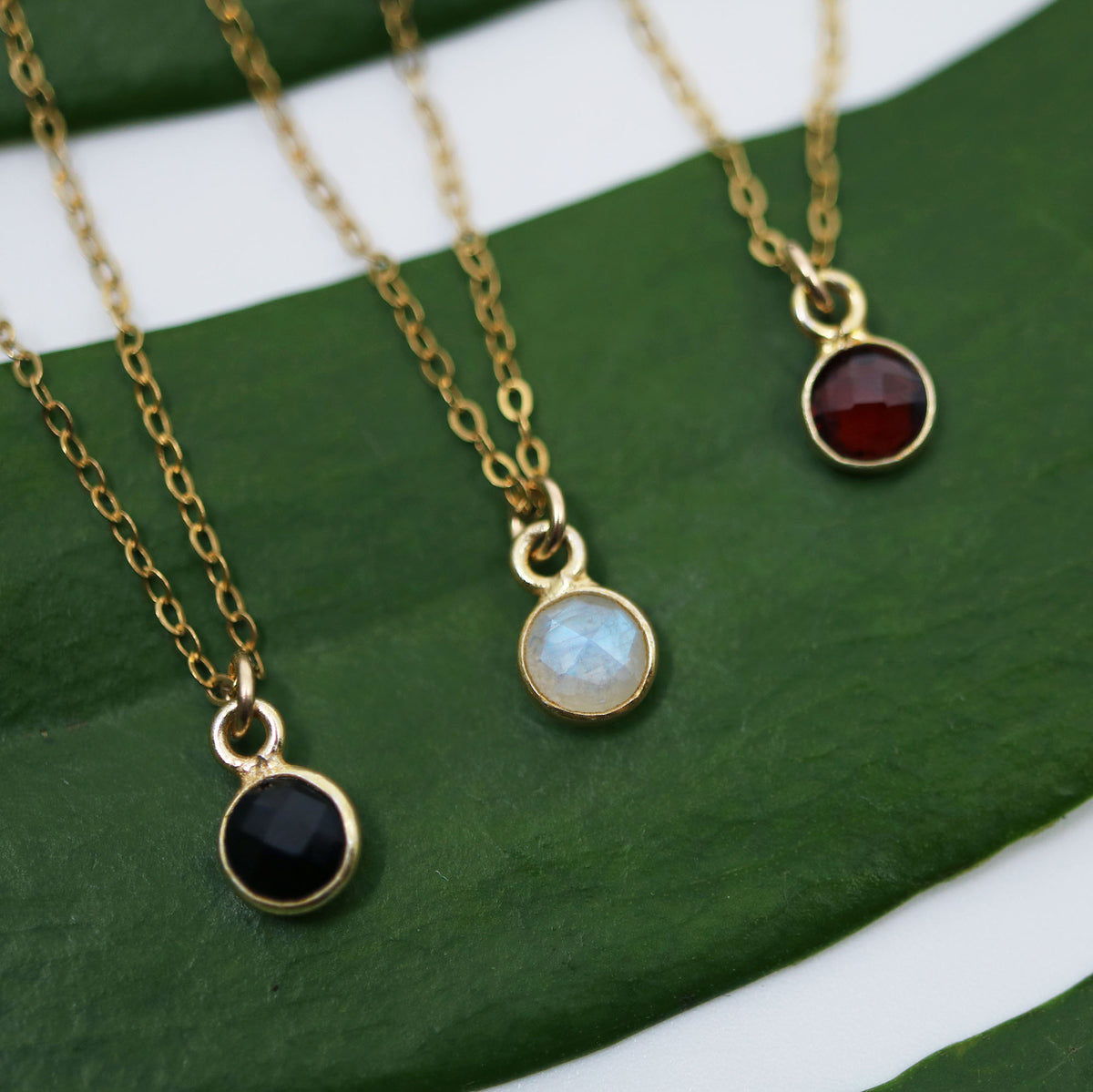 Charmed with Strength Mini Necklace | Garnet and Gold