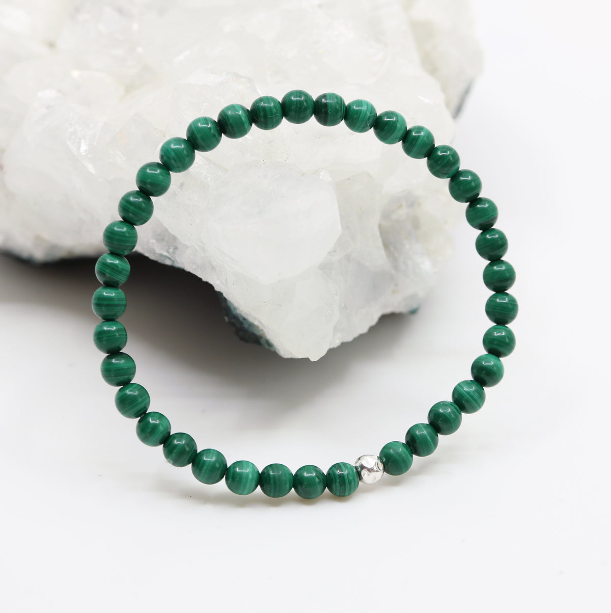 Dainty Acceptance Bracelet | Malachite