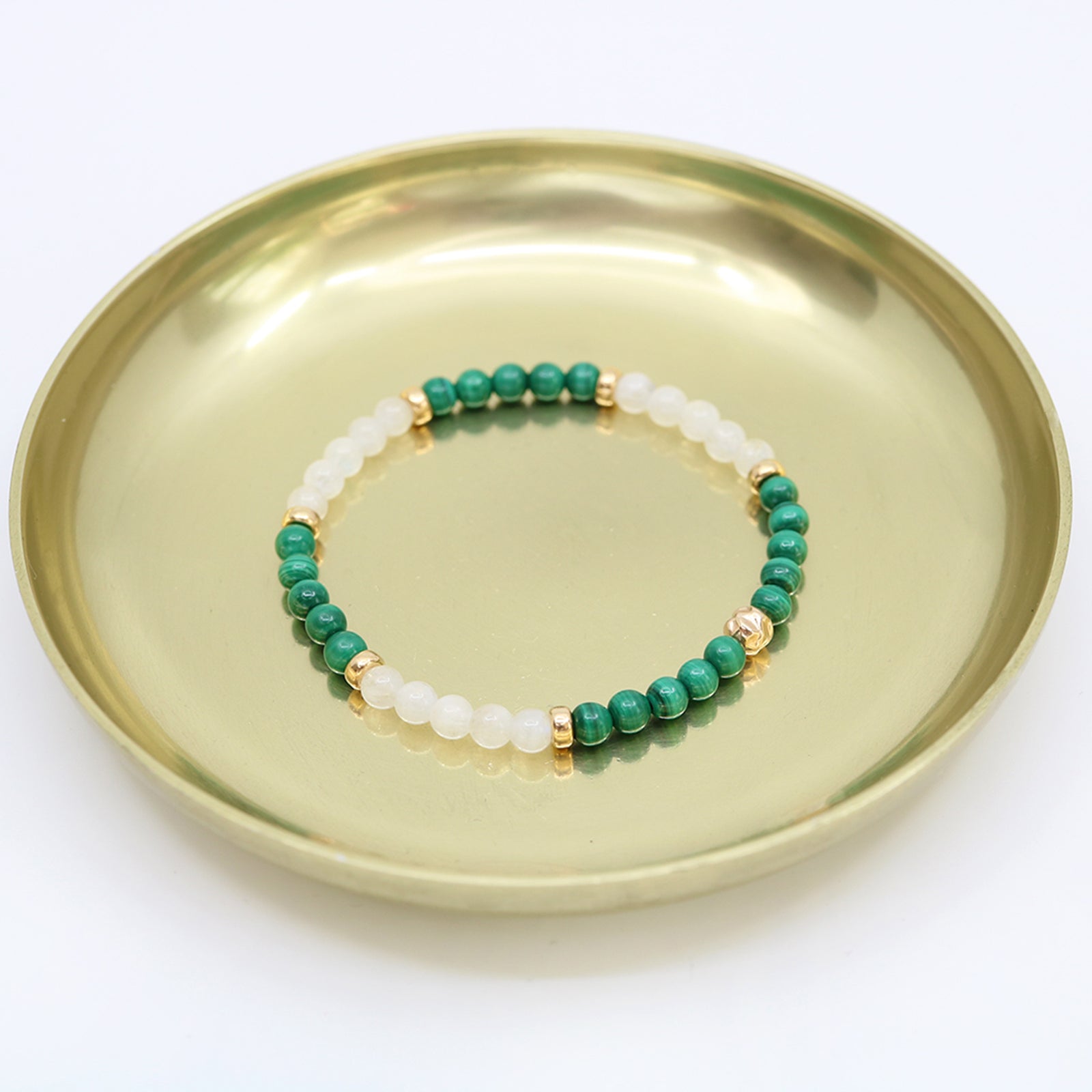 Dainty Insight Luxe Bracelet | Malachite & Moonstone