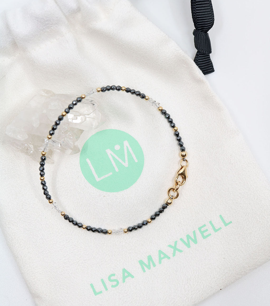 Visionary Bracelet | Herkimer Diamond and Hematite