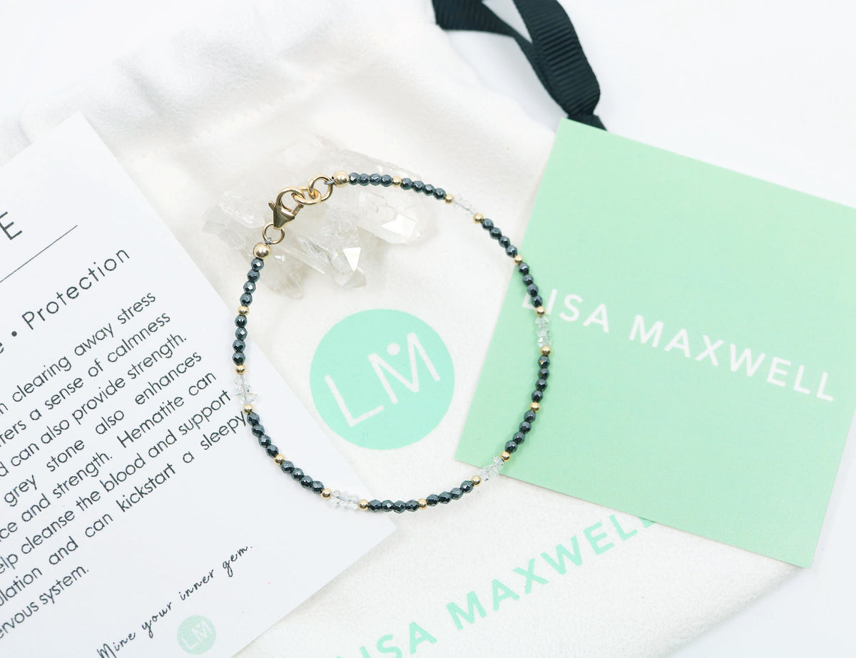 Visionary Bracelet | Herkimer Diamond and Hematite