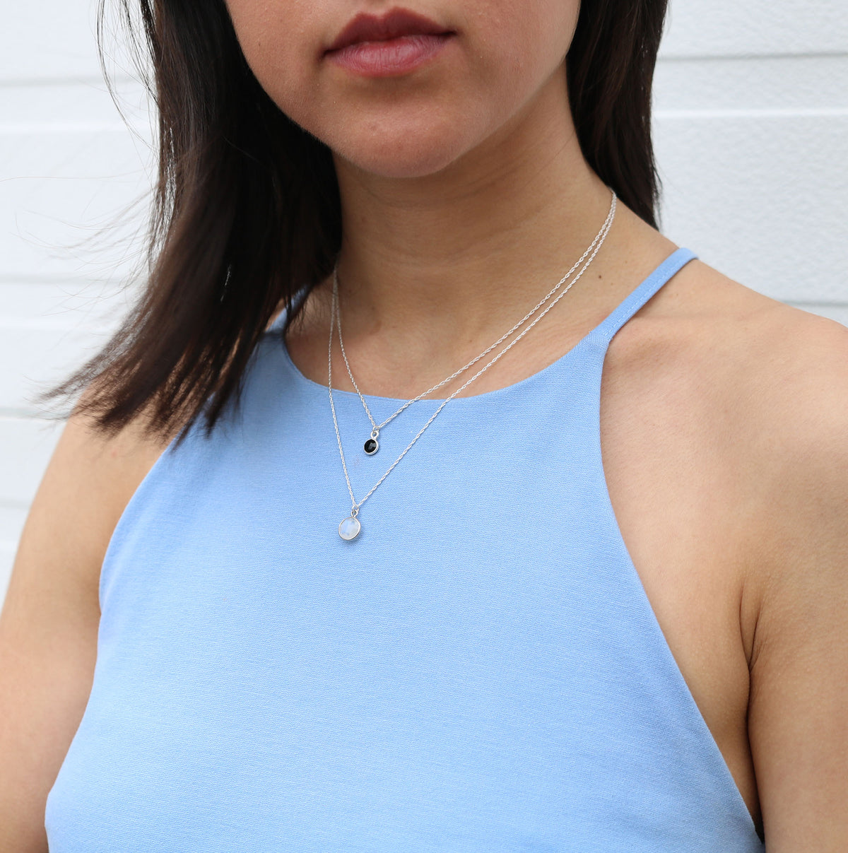 Charmed and Protected Mini Necklace | Onyx and Silver