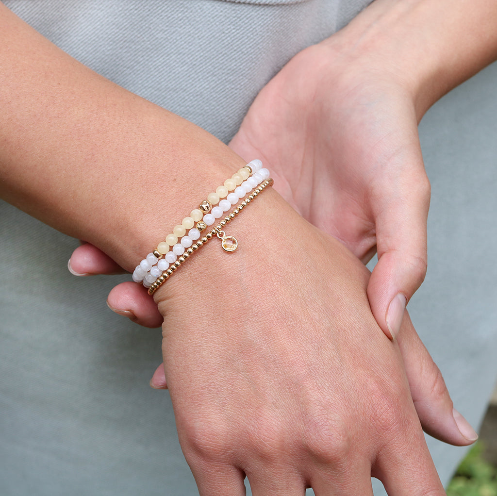Dainty Aligned Luxe Bracelet | Labradorite &amp; Moonstone