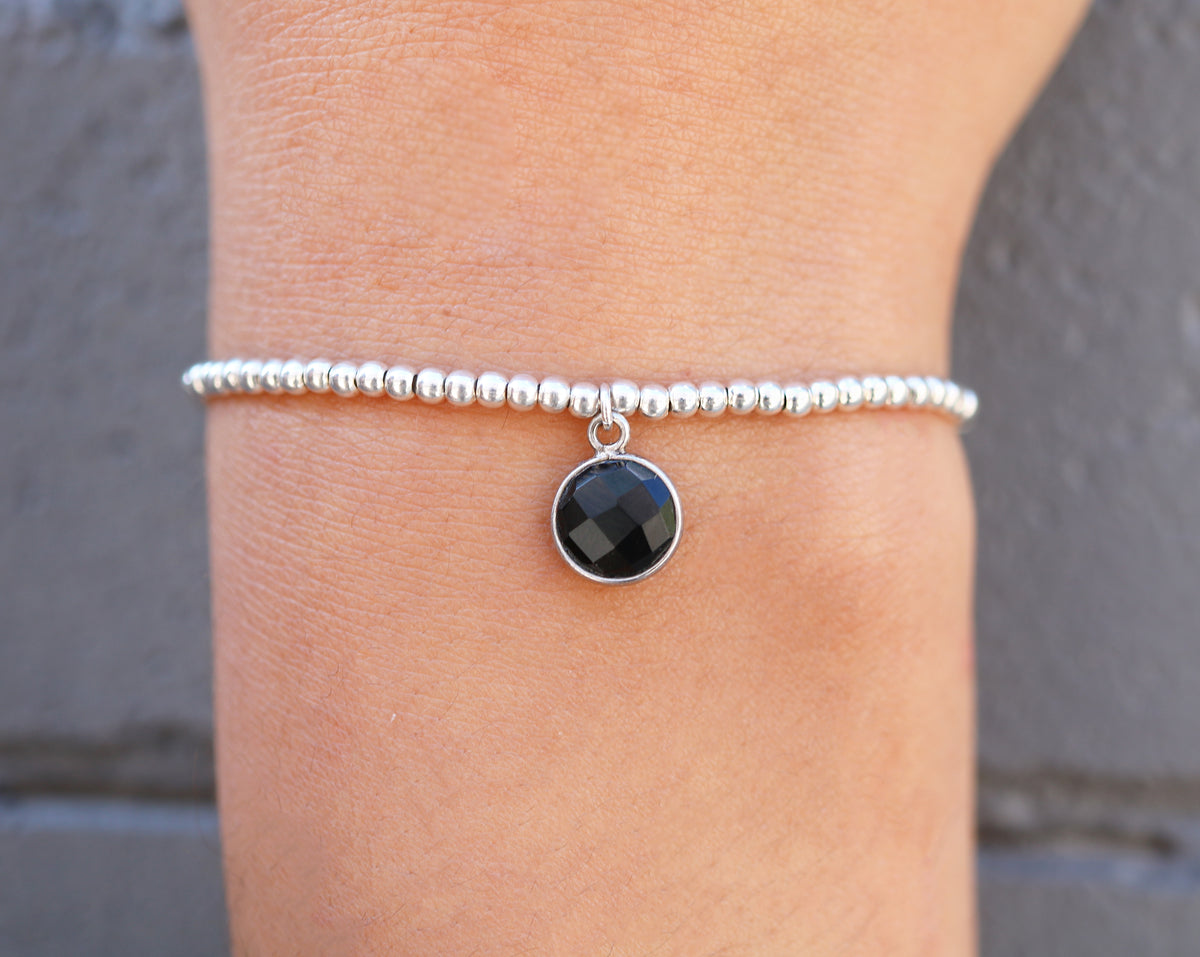 Charmed and Protected Bracelet | Onyx and Silver