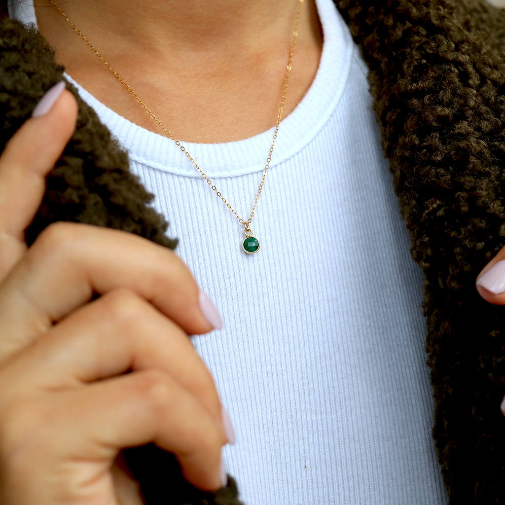 Charmed by Intuition Mini Necklace | Moonstone and Gold