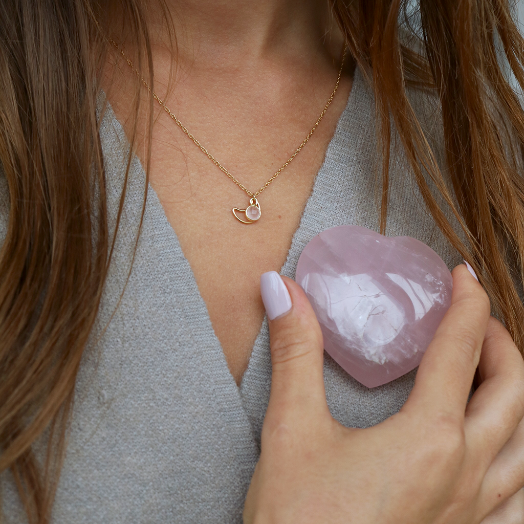 Lovebeam Necklace | Rose Quartz and Silver - Lisa Maxwell