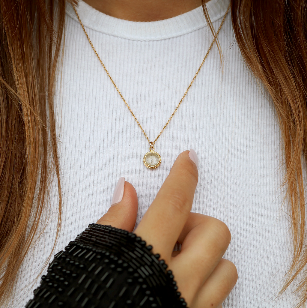 Black Solstice Necklace | Black Rutilated Quartz and Gold