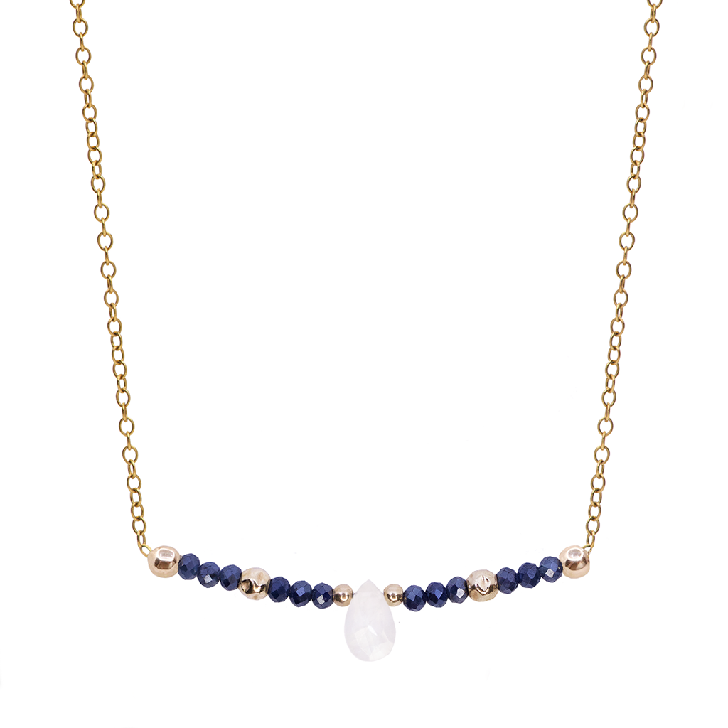 Moonlight Necklace | Moonstone and Blue Sapphire