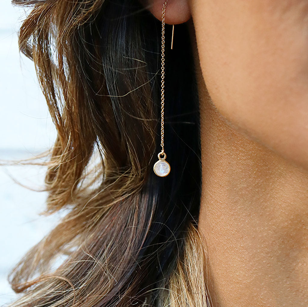 Intuition Drop Earrings | Moonstone and Gold