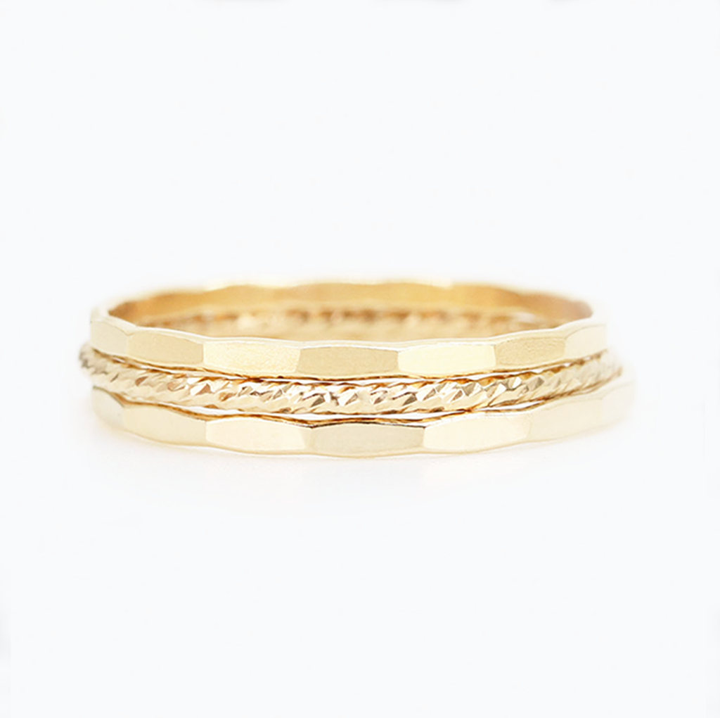 Dainty Gold Sparkle Twist Ring
