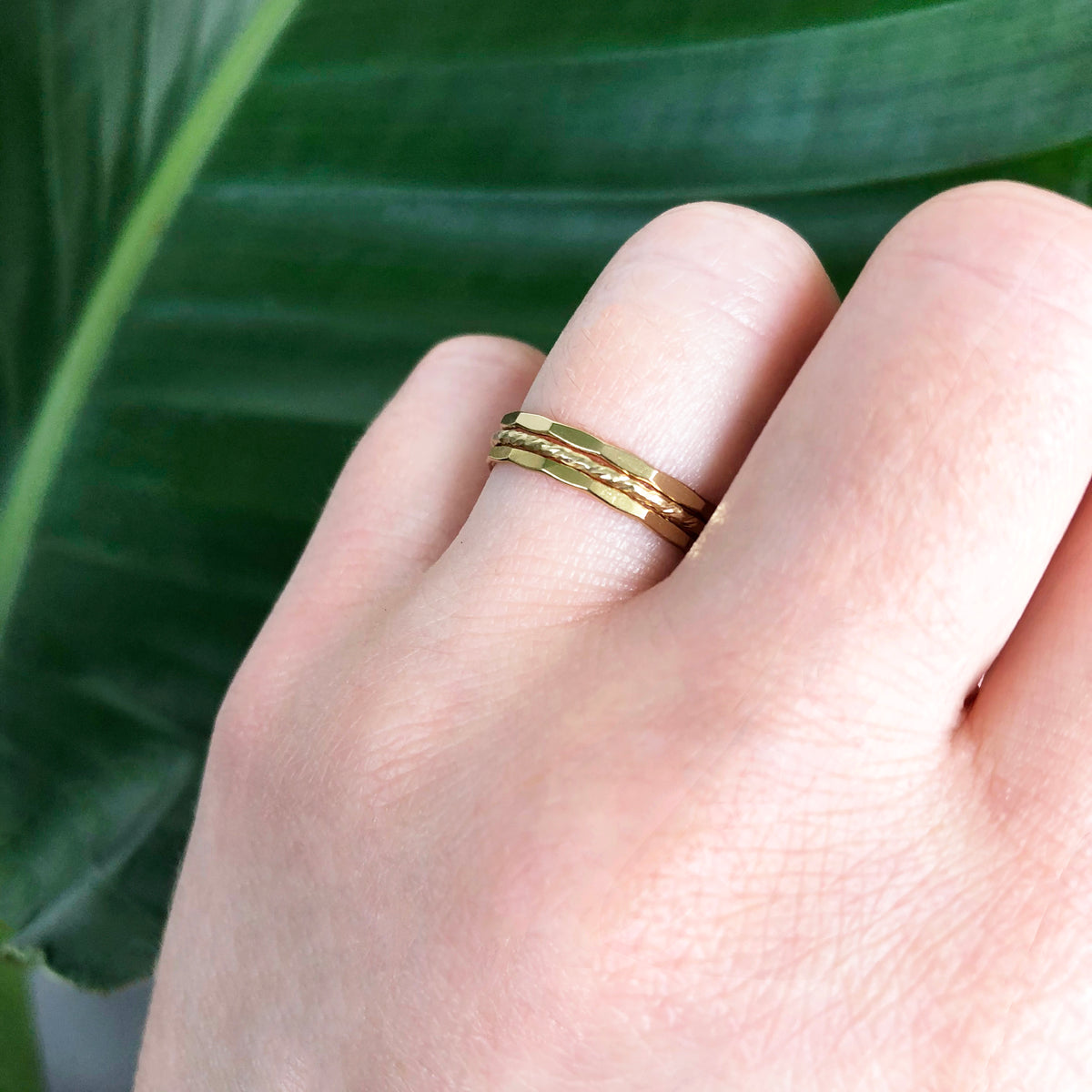 Dainty Gold Ring Trio