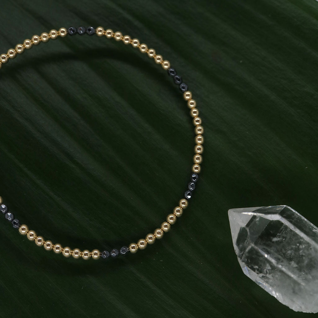 Clarity Bracelet | Hematite and Gold