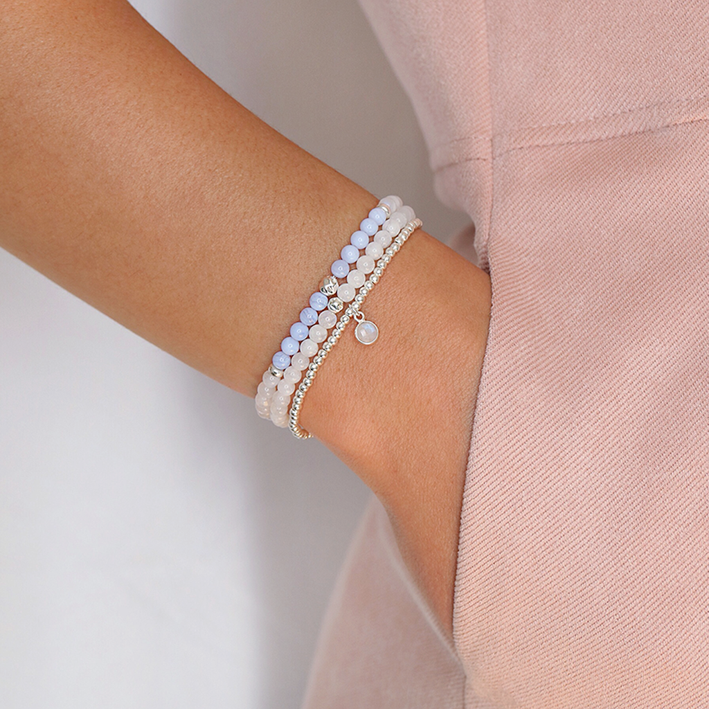 Charmed and Protected Mini Bracelet | Onyx and Silver