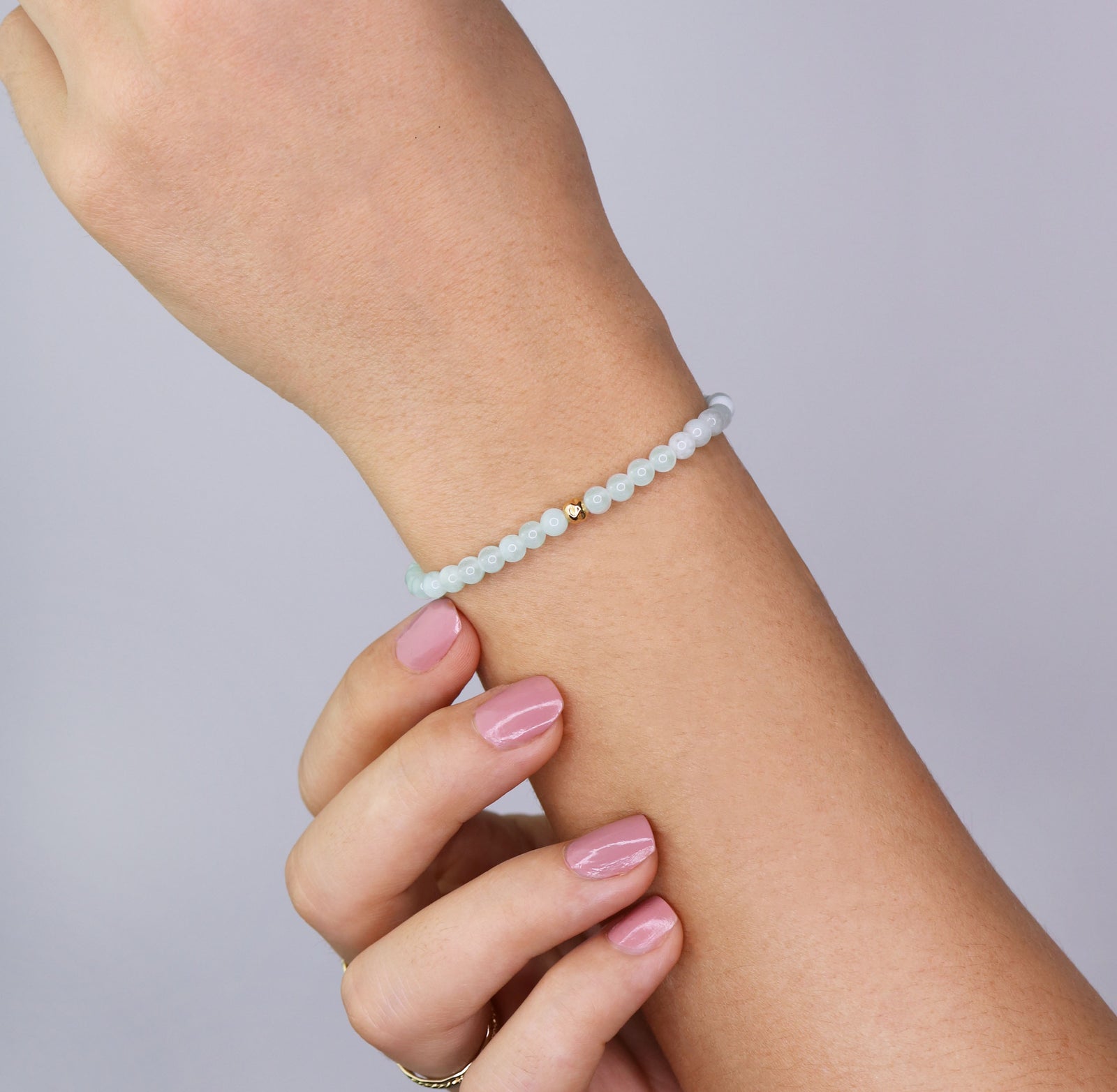 Dainty Hope Bracelet | Green Moonstone