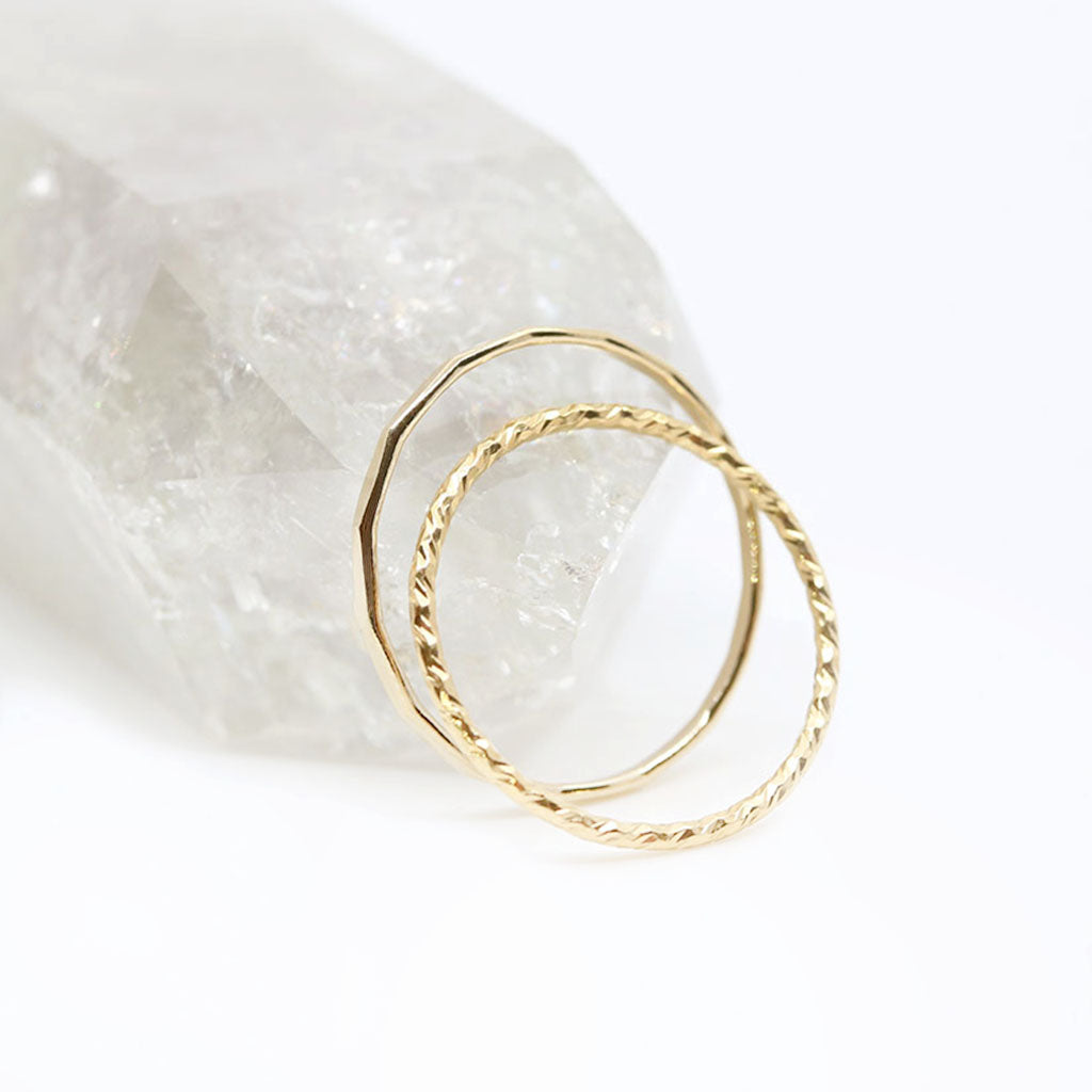Dainty Gold Sparkle Twist Ring