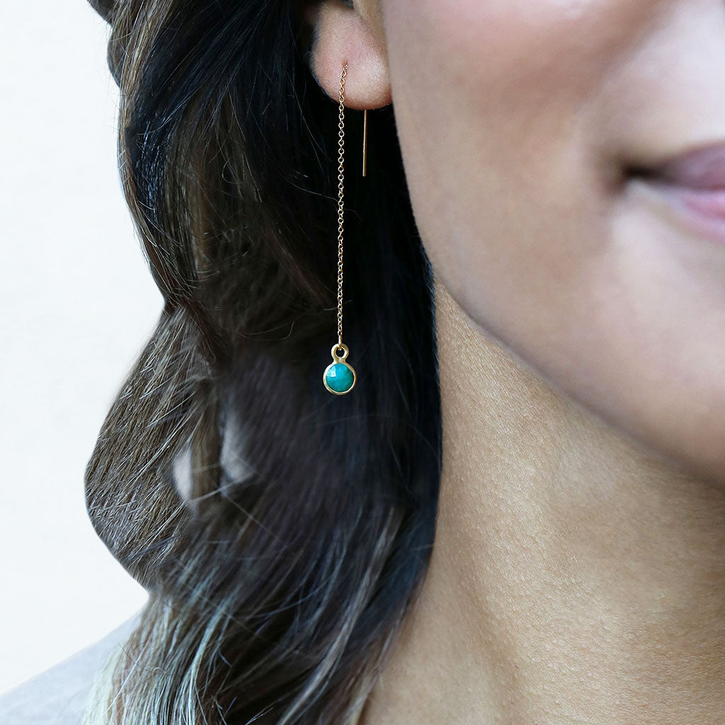 Compassion Drop Earrings | Emerald and Gold