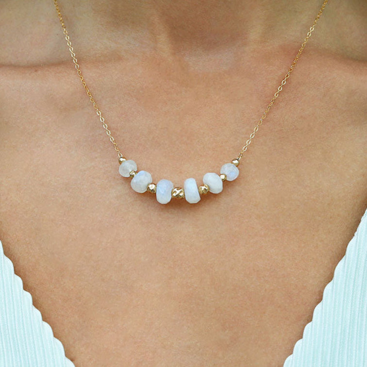 Catching Moonbeams Necklace | Moonstone and Gold