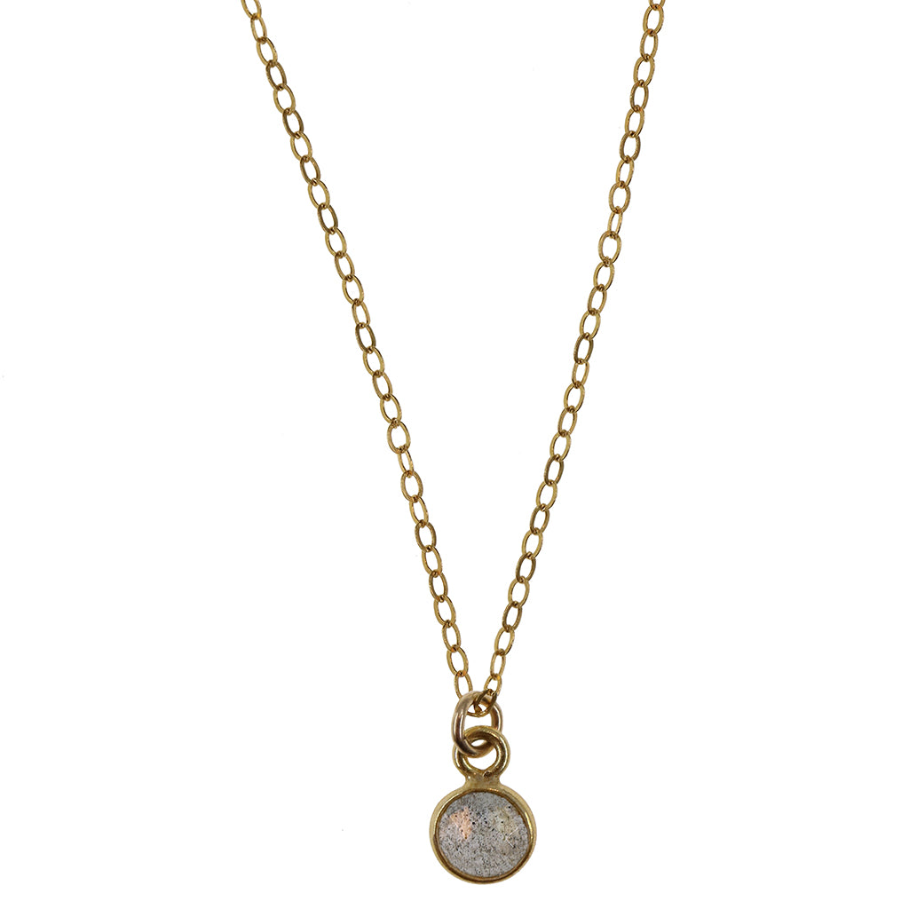 Charmed and Enchanted Mini Necklace | Labradorite and Gold