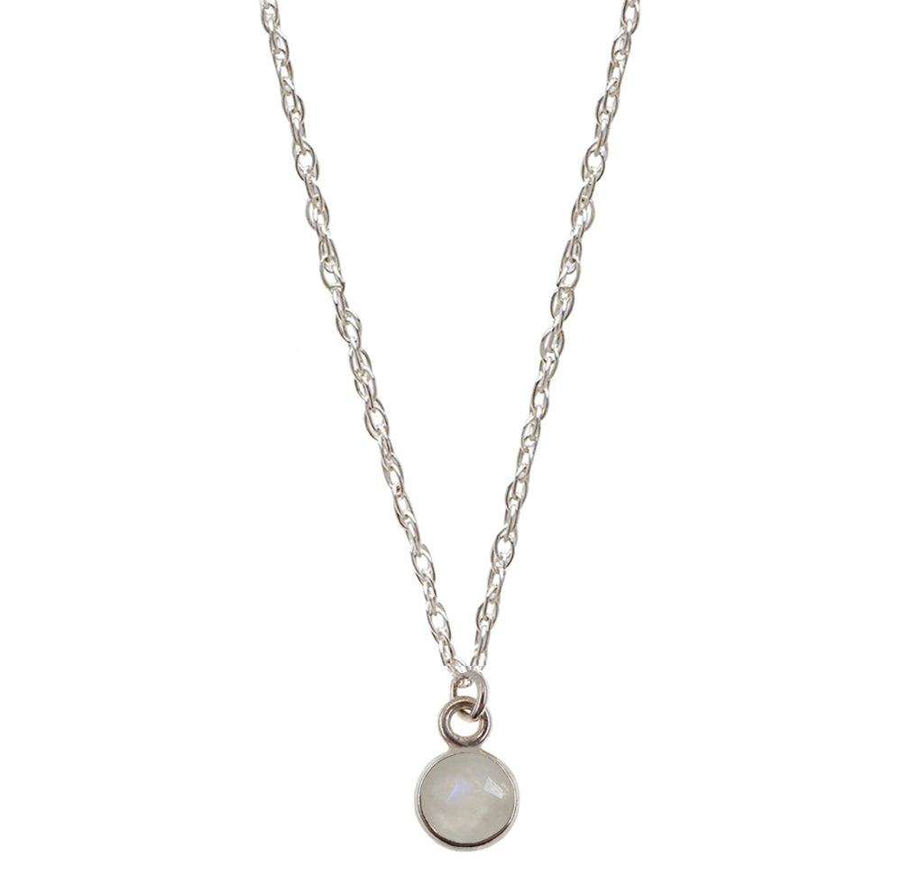 Charmed by Intuition Mini Necklace | Moonstone and Silver