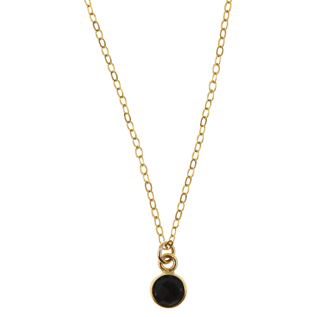 Charmed and Protected Mini Necklace | Onyx and Gold