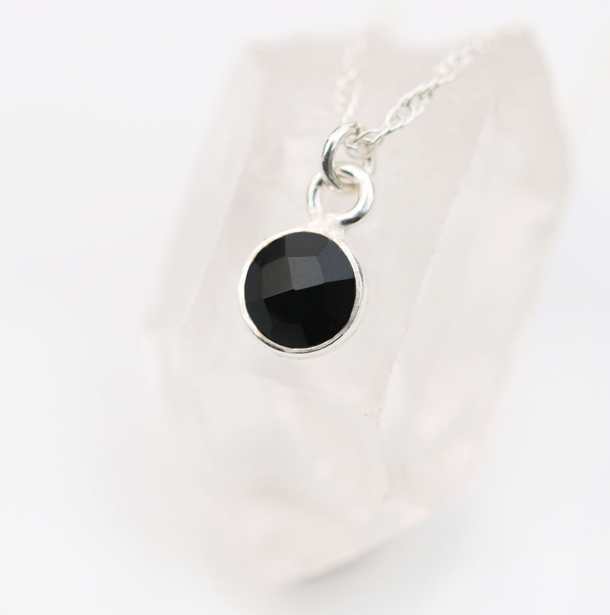 Charmed and Protected Mini Necklace | Onyx and Silver