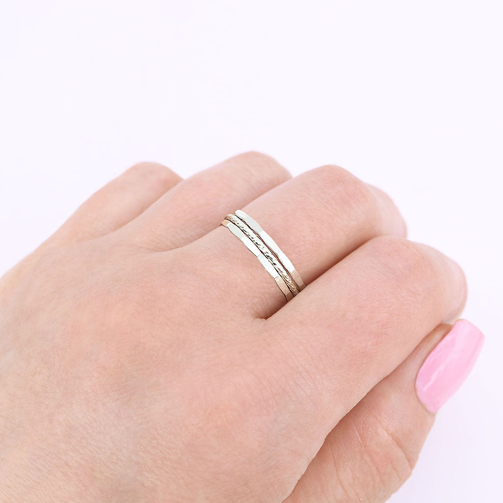 Dainty Silver Ring Trio