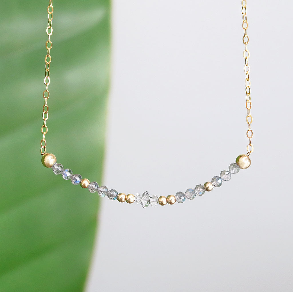 Visionary Necklace | Herkimer Diamond and Labradorite